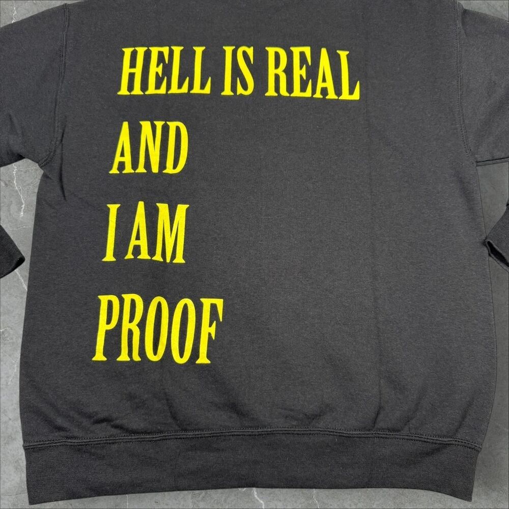 Black Superrradical “Hell is Real and I am Proof” Satanic Pentagon Crewneck - M - Picture 6 of 8